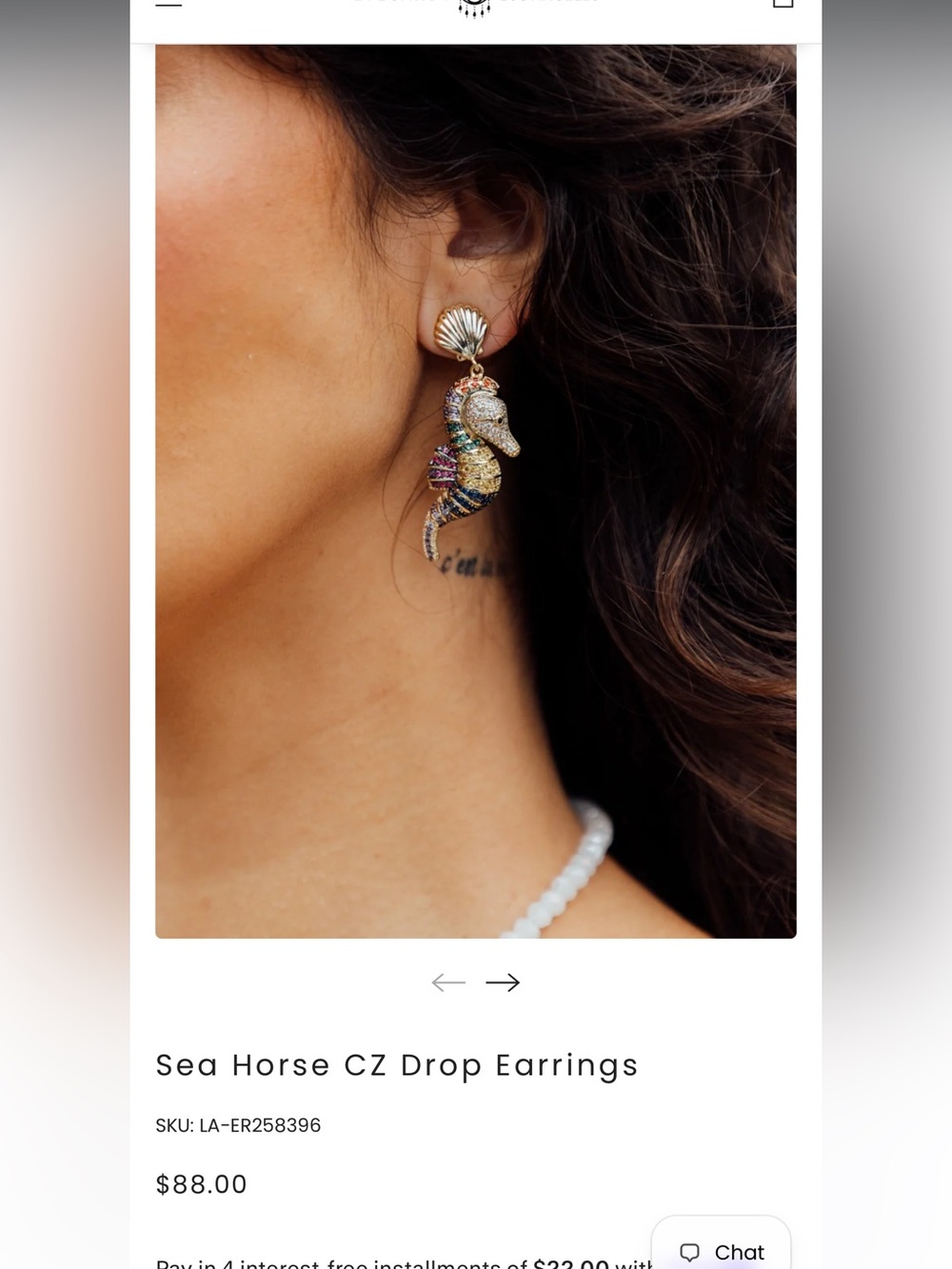 Eye candy Gold Multicolor Seahorse Drop Earrings - Picture 2 of 4
